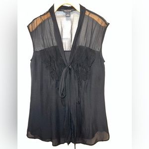 White House Black Market - WHBM sheer sleeveless blouse